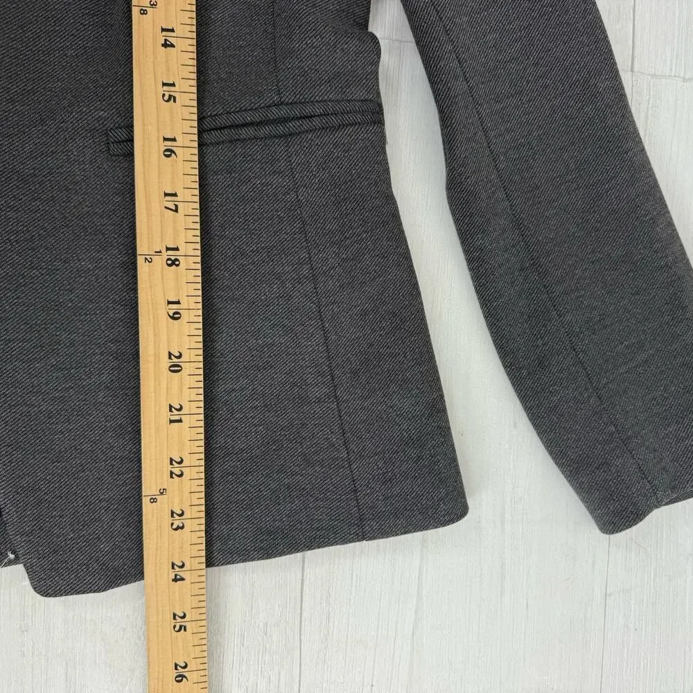 J.Crew Going Out Blazer Size‎ 8 Tall Gray Open Front Stretch Knit Twill Office